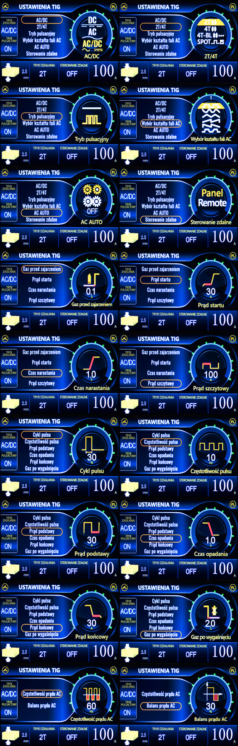 ustawienia tig