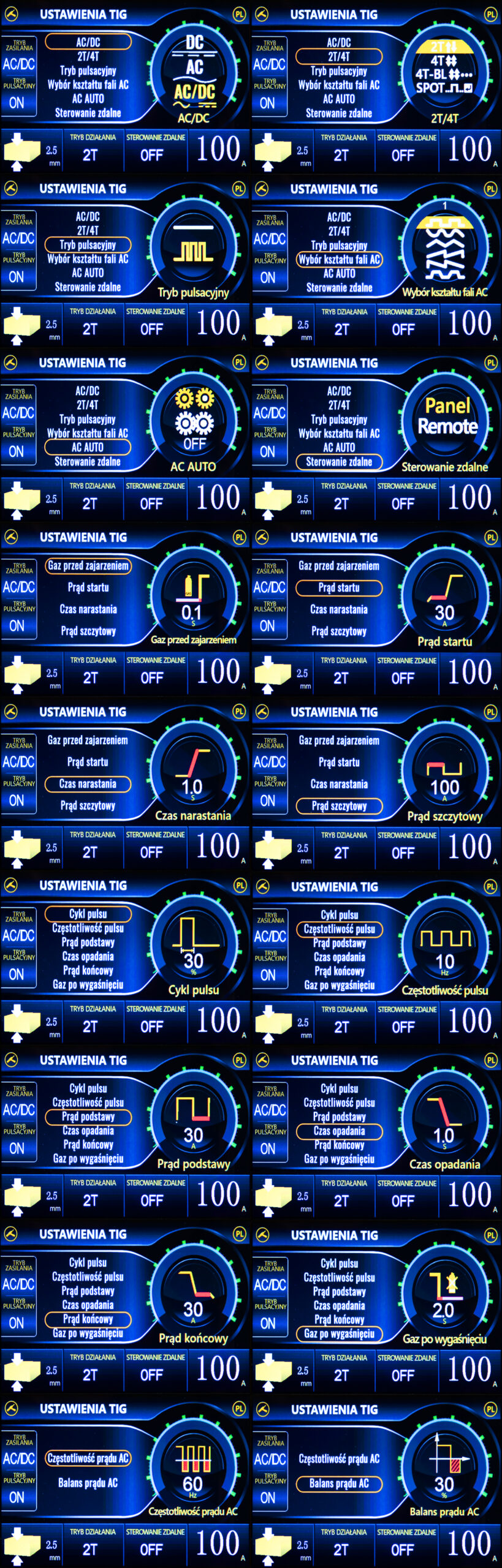 ustawienia tig